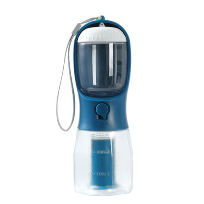 Multi-Functional Portable Dog Water Cup with Food Compartment and Waste Bag Dispenser