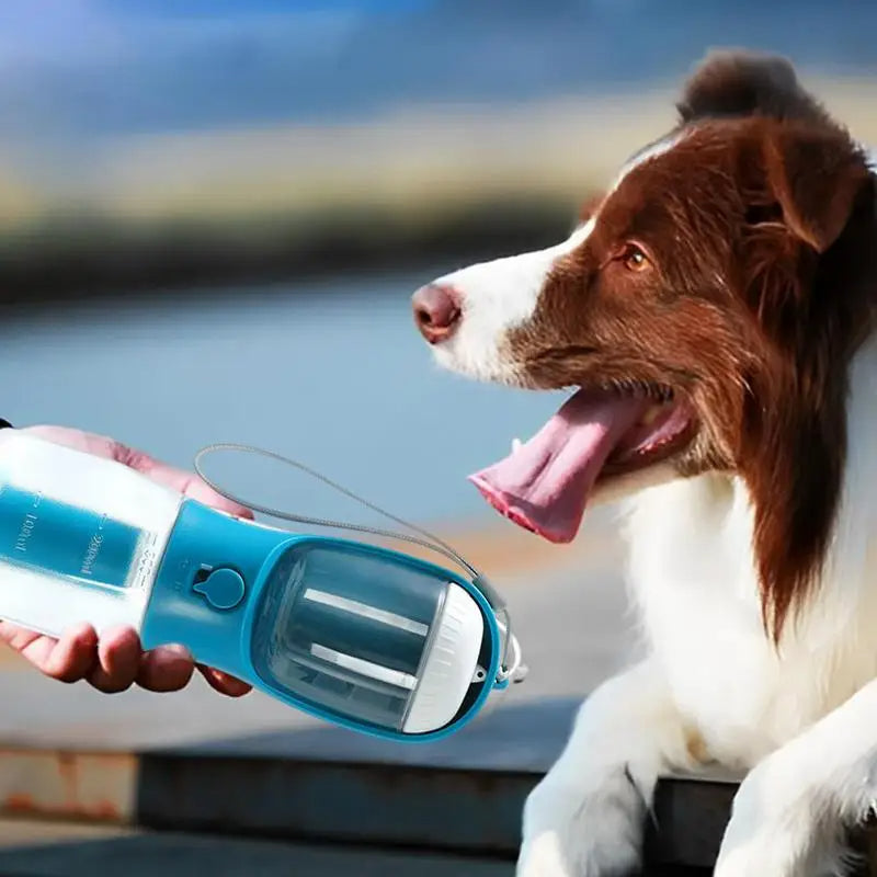 Multi-Functional Portable Dog Water Cup with Food Compartment and Waste Bag Dispenser