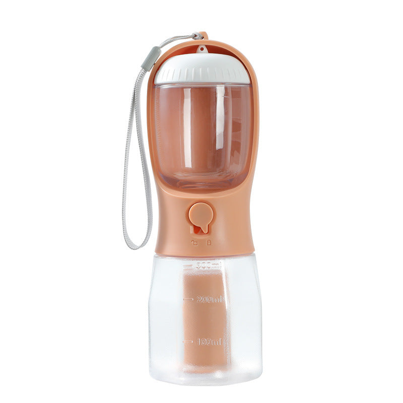 Multi-Functional Portable Dog Water Cup with Food Compartment and Waste Bag Dispenser
