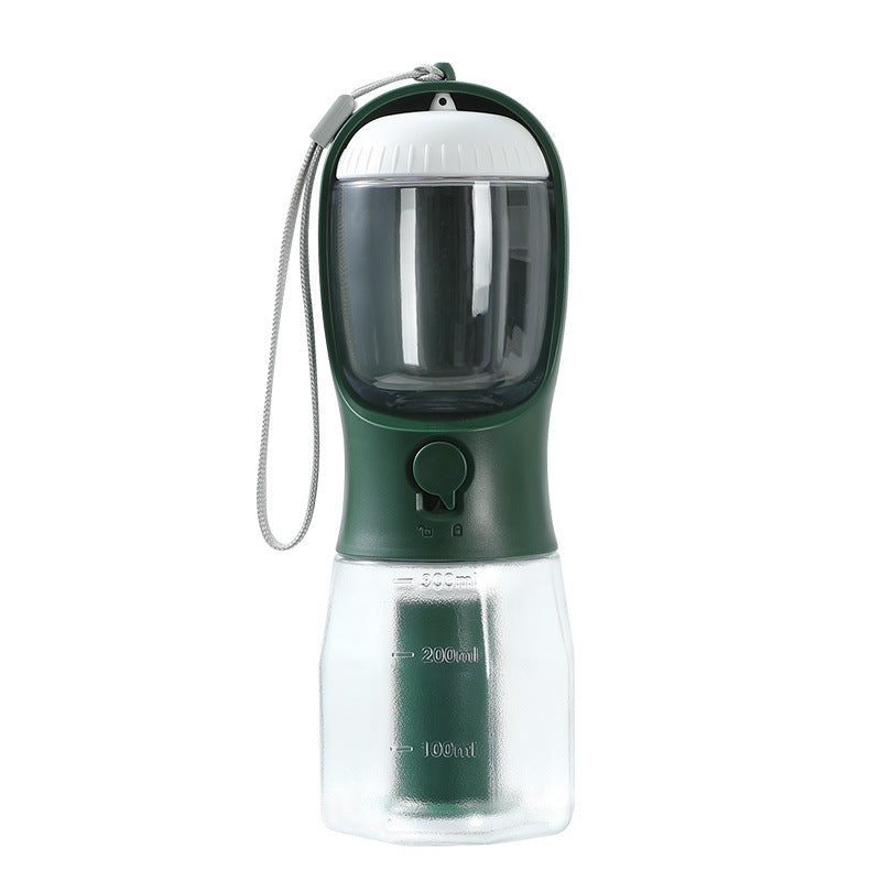 Multi-Functional Portable Dog Water Cup with Food Compartment and Waste Bag Dispenser