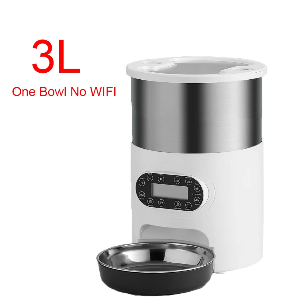 Automatic Smart Slow Feeder Dispenser for Cats and Dogs - Timed Portion Control Travel Feeding Solution
