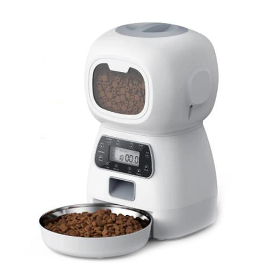 Automatic Smart Slow Feeder Dispenser for Cats and Dogs - Timed Portion Control Travel Feeding Solution