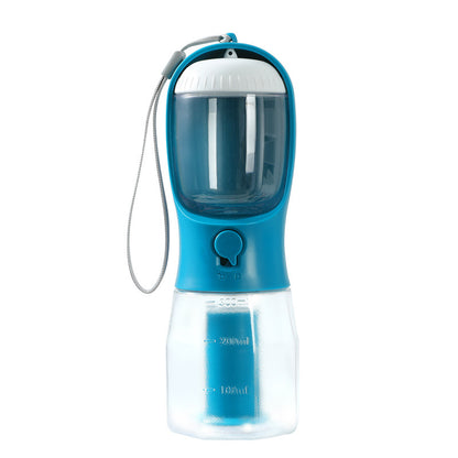 Multi-Functional Portable Dog Water Cup with Food Compartment and Waste Bag Dispenser