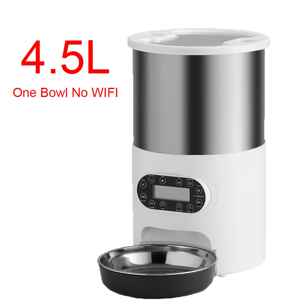 Automatic Smart Slow Feeder Dispenser for Cats and Dogs - Timed Portion Control Travel Feeding Solution