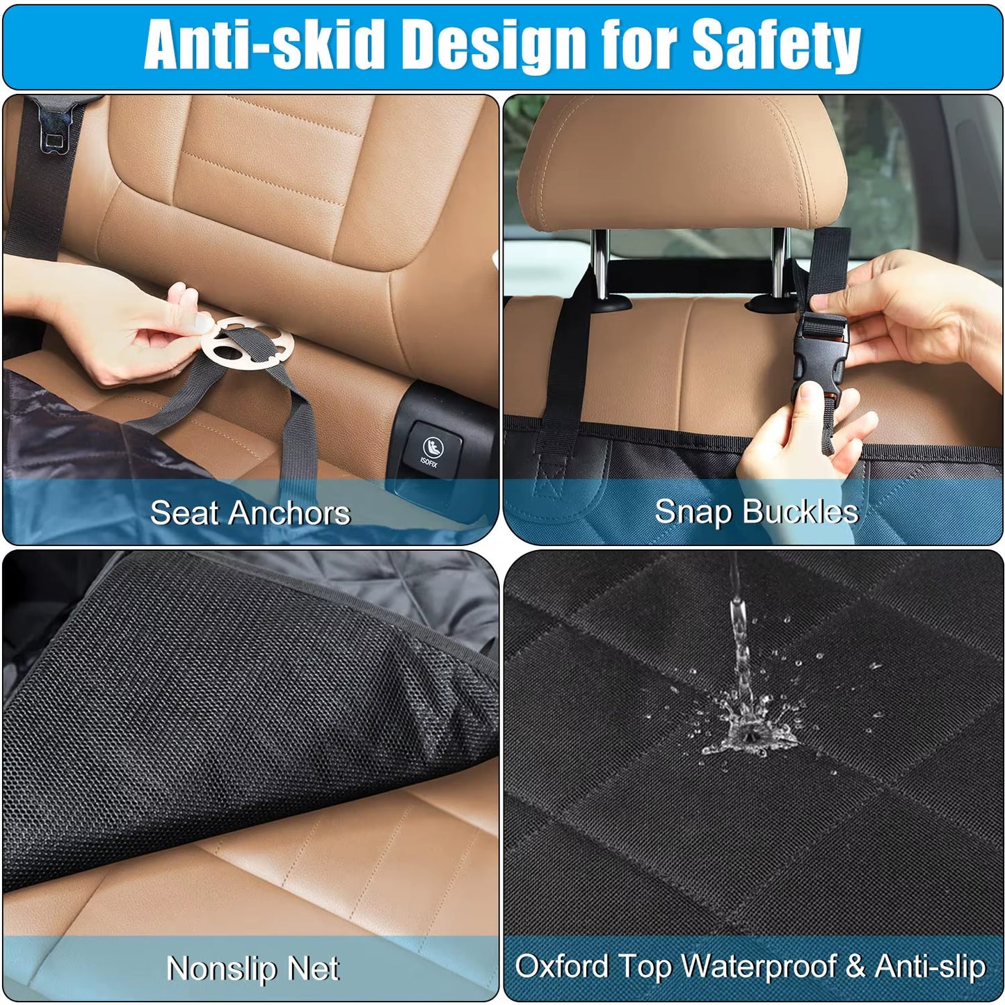 Premium Waterproof Dog Car Seat Cover and Hammock - Versatile 2-in-1 Rear and Trunk Protector for Pets
