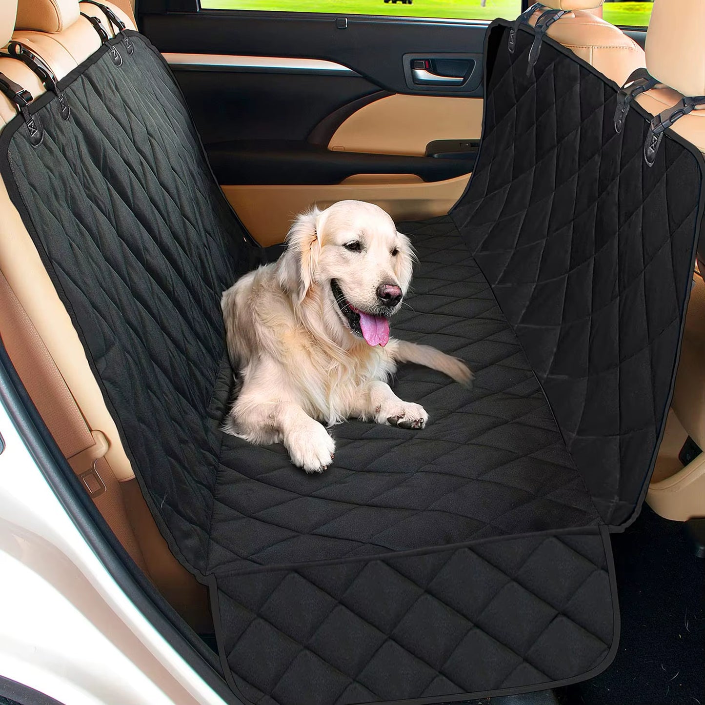 Premium Waterproof Dog Car Seat Cover and Hammock - Versatile 2-in-1 Rear and Trunk Protector for Pets
