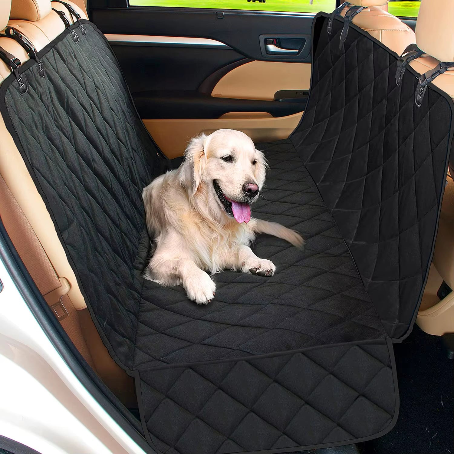 Premium Waterproof Dog Car Seat Cover and Hammock - Versatile 2-in-1 Rear and Trunk Protector for Pets