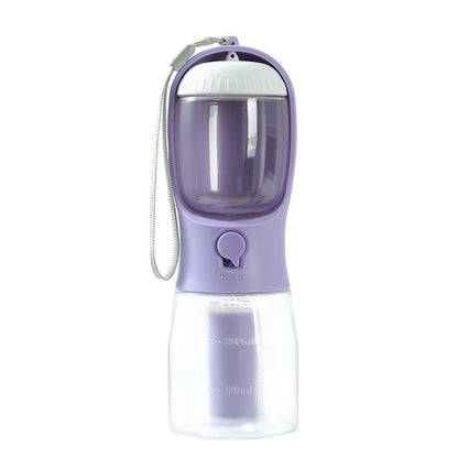 Multi-Functional Portable Dog Water Cup with Food Compartment and Waste Bag Dispenser